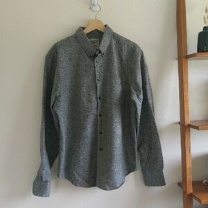 Men's Naked & Famous Button-Up Easy Shirt - Nep Twill Grey Sz XL